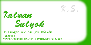 kalman sulyok business card