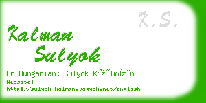 kalman sulyok business card